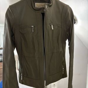 Michael Kors Olive Leather Jacket